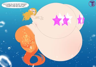 1girls artist_name belly_bigger_than_body belly_bigger_than_head blonde_hair blush bracelet bracelets breasts breasts_bigger_than_head breasts_bigger_than_torso busty cleavage covered_nipples emma_gilbert english_text enormous_breasts female female_focus female_only gigantic_breasts green_eyes h2o:_mermaid_adventures huge_breasts hyper hyper_belly hyper_breasts hyper_pregnancy light-skinned_female light_skin massive_breasts merfolk mermaid mermaid_tail pregnant pregnant_belly pregnant_female ready_to_pop round_belly solo solo_female solo_focus speech_bubble star_hair_ornament text timaeus top_heavy top_heavy_breasts topless underwater voluptuous voluptuous_female watermark