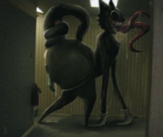 analog_horror animal_humanoid black_eyes bodily_fluids cartoon_cat_(trevor_henderson) cat_humanoid clothing drooling felid felid_humanoid feline feline_humanoid from_behind_position grin guhg_kemonowo human_on_monster humanoid legwear long_tail long_tongue looking_at_viewer male male_focus mammal mammal_humanoid mixed_media monster nightmare_fuel perching_position power_bottom power_bottom_rape public_domain saliva sex sharp_teeth size_difference smile solo solo_focus tail tail_fetish tail_play teeth tentacle tentacle_tongue the_backrooms thigh_highs tongue tongue_out trevor_henderson unusual_anatomy urban_legend