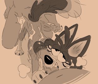 2025 4chan_anon absurd_res anonymous_artist black_nose bodily_fluids canid canine canis cum cum_on_body cum_on_face fangs female feral genital_fluids genitals gracie_(night_of_the_zoopocalypse) group half-closed_eyes hi_res humanoid interspecies licking male male/female mammal mmf monochrome narrowed_eyes navel night_of_the_zoopocalypse oral penile penis penis_bite penis_lick sex teeth tongue trio unknown_artist vein veiny_penis wolf zoophilia