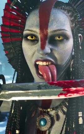 ai_generated alien avatar blue_skin female female_only looking_at_viewer seductive_eyes sexy shorter_than_10_seconds tagme tongue_out varang video