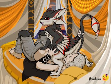 avali avisheart blush clothing cunnilingus detailed_background duo facesitting feathers feet female human jesashi lazar leg_grab lying male male/female mammal multi_ear oral pillow pussy sex sitting_on_another starbound tail tailbutt vaginal_penetration wings