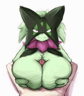 animated anthro big_breasts bodily_fluids breast_play breasts cum cum_between_breasts cum_on_breasts duo ejaculation female fremy fur generation_9_pokemon genital_fluids genitals green_body green_fur huge_breasts human human_on_anthro humanoid_genitalia humanoid_penis interspecies leg_lock_paizuri leg_wrap looking_at_viewer loop male male/female mammal mask meowscarada nintendo paizuri penis pokemon pokemon_(species) pokephilia sex simple_background solo_focus titfuck titjob white_background
