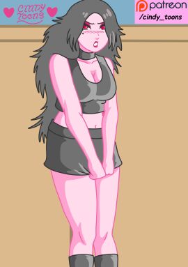 1girls black_hair breasts cindy_toons cleavage female goth goth_girl gothic gothic_girl long_hair mexican mexican_female mexican_girl miniskirt red_eyes short_skirt skirt susan susan_(vampire) vampire vampire_girl