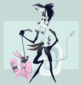 2_penises alien animal_genitalia anthro big_dom_small_sub biped black_mane black_markings black_penis bodily_fluids bondage bone bound breasts chest_tattoo chest_tuft claws cloaca clothing collar cross_piercing curled_tail digital_media_(artwork) diphallia diphallism dominant dripping duo erection eyelashes facial_piercing forked_tongue frown fur futa_sans_balls futanari fuzzy genital_fluids genital_piercing genitals grin hair hand_on_hip heart_eyes heart_symbol herm hermaphrodite hi_res humanoid_genitalia humanoid_penis hybrid intersex intersex/intersex johan_(plentyofsoup) kai_(plentyofsoup) leash leash_pull leather leather_clothing leather_mask living_tail long_tail looking_down looking_up male malesub mammal mane markings mask mohawk monster_penis mostly_nude multi_genitalia multi_penis multicolored_body muzzle_(object) muzzled narrowed_eyes navel navel_piercing neutral_expression nipple_piercing nipples nose_piercing nude orange_body orange_fur penis penis_piercing penis_size_difference petplay piercing pink_body pink_fur plentyofsoup precum precum_drip pussy reptile roleplay scalie scar simple_background sitting size_difference skinny smile snake snake_tail spiked_collar spikes spikes_(anatomy) standing submissive tail tail_mouth tape tattoo teeth tied_muzzle tongue tongue_out trans_man translucent translucent_body translucent_skin transmasc tuft twintails unknown_species unusual_anatomy unusual_genitalia unusual_penis unusual_tail visible_ribs white_body white_skin zipper