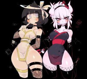 2024 2d 2d_(artwork) 2girls angel angel_and_devil angel_girl ass azazel_(helltaker) bangs big_ass big_breasts big_butt black_hair blue_eyes blush blushing blushing_at_viewer breasts china_dress chinese_clothes choker cleavage clothed clothed_female clothing color colored cross curvaceous curvy curvy_body curvy_female curvy_figure demon demon_girl demon_horns dress ear_piercing elbow_gloves eyebrows eyebrows_visible_through_hair fantasy female female_focus female_only fishnet_armwear fishnet_legwear fishnet_stockings fishnet_thighhighs fishnets full_color gloves gonzalo_costa hair halo headgear helltaker hips horns hourglass_figure huge_ass huge_butt kunoichi kunoichi_dress large_ass large_breasts large_butt light-skinned_female light_skin looking_at_viewer lucifer_(helltaker) multiple_females multiple_girls narrow_waist no_panties red_eyes revealing_clothes seductive short_hair short_skirt skirt solo solo_female solo_focus stockings thick thick_ass thick_thighs thighhighs thighs thunder_thighs tight_clothing usa37107692 video_game video_game_character voluptuous voluptuous_female white_hair wide_hips