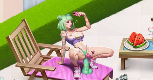 anal animated being_filmed bouncing_breasts breasts breasts_out dildo dildo_in_ass female filming gif green_hair heart-shaped_nipples horny_villa large_insertion panties_aside patio pierced_nipples public public_exposure pussy riding riding_dildo sex_toy sneakers solo tank_top tank_top_down tattoo tattooed_arm tattoos thong thong_aside tits_out toy_in_ass toy_in_pussy zoey_(horny_villa)