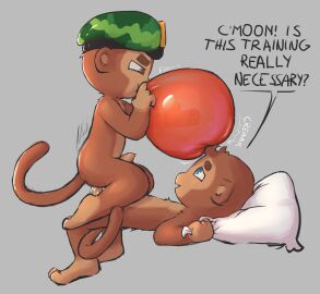 absurd_res anthro badipoki balloon balloon_fetish biped bloons_tower_defense blowing_balloon dart_monkey_(bloons) duo foreskin gay genitals haplorhine hi_res holding_object holding_pillow humanoid_genitalia humanoid_penis inflatable male male/male mammal monkey monkey_tail ninja_kiwi penetration penis pillow primate sex sniper_monkey_(bloons) sound_effects tail uncircumcised