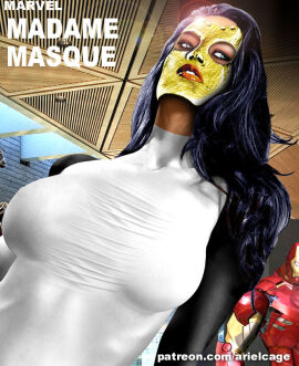 agents_of_s.h.i.e.l.d. avengers black-haired_female black_hair female hydra iron_man madame_masque marvel marvel_comics masked_female secret_agent sexy sexy_pose supervillain supervillain_costume supervillainess tony_stark