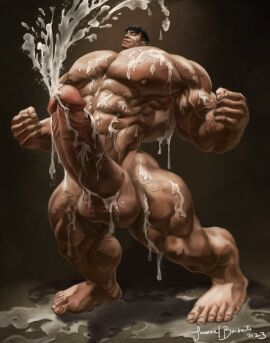 balls big_feet big_hands bodybuilder cum cum_on_muscles cum_on_self cumming cumshot excessive_cum feet hyper hyper_balls hyper_cock hyper_genitalia hyper_penis hyper_testicles male male_only muscles muscular muscular_arms muscular_male pecs penis samergule testicles
