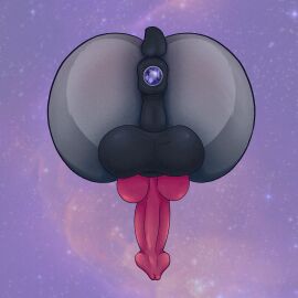 1:1 abstract_background absurd_res anus ass avian balls blush body_blush butt_blush dock_(anatomy) genitals gryphon hi_res male melassa mythological_avian mythological_creature mythology nude penis plug_(sex_toy) puffy_anus sex_toy solo tail