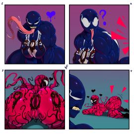 absurd_res alien alien_humanoid all_fours anus ass big_ass big_breasts big_butt breasts bubble_ass bubble_butt candy carnage_(marvel) chocolate comic crouching daughter_(lore) dessert duo dustyjcircus emblem empty_eyes eye_contact fangs female female/female food genitals heart_symbol hi_res humanoid long_tongue looking_at_another looking_at_viewer looking_back looking_back_at_viewer marvel marvel_comics monster mother_(lore) mother_and_child_(lore) mother_and_daughter_(lore) muscular muscular_female open_mouth open_smile parent_(lore) parent_and_child_(lore) parent_and_daughter_(lore) presenting presenting_hindquarters pussy question_mark rule_63 sharp_teeth she-carnage she-venom smile symbiote teeth tongue tongue_out venom_(marvel) white_eyes yuri