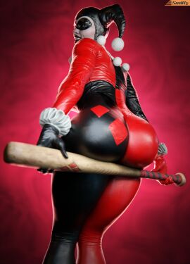 1girls 2024 3d artist_name ass ass_focus asymmetrical_gloves baseball_bat bat batman:_arkham_knight batman_(series) big_ass black_bodysuit black_lipstick blender_(software) bodysuit dc dc_comics domino_mask facepaint female female_only frills from_below gloves harley_quinn harley_quinn_(classic) harley_quinn_(injustice) injustice_2 jester jester_cap large_ass lipstick looking_at_viewer makeup mask masked masked_female parted_lips red_bodysuit seductive smile smitty34 solo solo_female solo_focus tagme thick_lips voluptuous voluptuous_female white_facepaint wide_hips