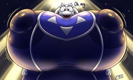 anthro areola big_areola big_breasts big_nipples boss_monster_(undertale) bovid breasts caprine clothing ellipsis english_text female floppy_ears goat hi_res horn huge_areola huge_breasts huge_nipples hyper hyper_breasts looking_at_viewer low-angle_view mammal mattthetooncat nipples open_mouth robe solo text toriel undertale undertale_(series) white_body