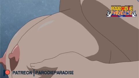 1boy 1girls 2d animated animated_gif bell_cranel big_breasts black_hair blue_eyes boobjob breasts desto dungeon_ni_deai_wo_motomeru_no_wa_machigatteiru_darou_ka erect_nipples erect_penis female gif god goddess hestia_(danmachi) humanoid humanoid_penis looking_at_viewer male nipples nude nude_female outdoors paizuri parodieparadise penis tagme titjob twintails