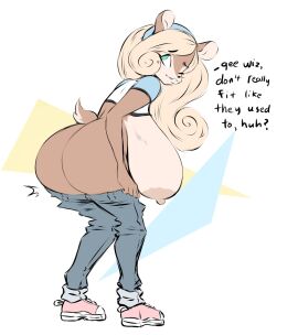 1girls ass back_boob bandicoot big_ass big_boobs big_breasts big_tits blonde_hair boobs breasts coco_bandicoot crash_(series) crash_bandicoot_(series) dullvivid female female_only furry huge_breasts inconvenient_ass nipples perfect_body tits