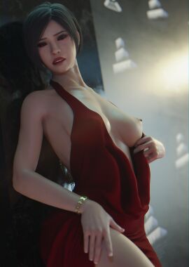 1girls 2024 3d ada_wong ada_wong_(adriana) breast_out breasts capcom clothed clothed_female female female_only hourglass_figure krassota resident_evil resident_evil_2 resident_evil_2_remake resident_evil_4 resident_evil_4_remake solo tagme