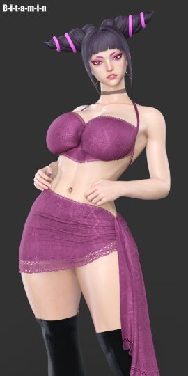3d b-i-t-a-m-i-n busty female female_focus female_only hourglass_figure juri_han pinup pinup_pose skimpy skimpy_clothes street_fighter street_fighter_6 tagme wide_hips