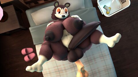 16:9 4k absurd_res anal anal_sex animal_crossing anthro big_breasts big_penis breasts duo feet_up futanari genitals hi_res hung_bottom intersex lying male male/futa male/intersex male_on_futa nintendo on_back penetration penis revhearts sable_able sex small_dom_big_sub widescreen