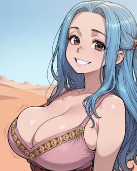 ai ai_art ai_generated big_ass big_breasts big_butt blue_hair kinia nefertari_vivi one_piece tagme