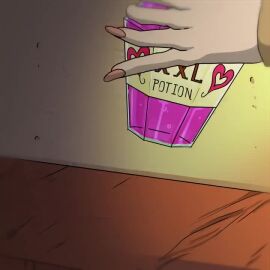 1boy 1girls 5_square_meters anthro big_breasts growth growth_potion huge_breasts larger_female paizuri tagme video