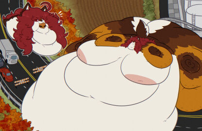 bbw big_ass big_breasts blob breasts bubble_butt cleavage female huge_ass huge_breasts hyper_ass hyper_breasts maple_(mexifurfoof) mexifurfoof nipples overweight ssbbw tagme thick_thighs weight_gain wide_hips