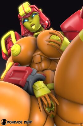 3d armor armored_female big_breasts blue_eyes breasts breasts_out cybertronian female komradederp large_breasts original_character pussy robot robot_female robot_genitalia robot_girl robot_humanoid robot_pussy solo thick_thighs transformers