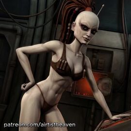 ai_generated airtist alien alien/human alien_girl alien_humanoid animated aura aurra_sing bikini bikini_bottom bikini_top bra clone_wars close_up dancing female female_focus female_only looking_at_viewer lucasfilm movement panties patreon star_wars tagme thong touching touching_self underwear video white_body