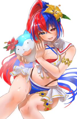 1girls alear_(female)_(seaside_dragon)_(fire_emblem) alear_(fire_emblem) alear_(fire_emblem)_(female) alternate_costume alternate_hairstyle bikini blue_bikini blue_eyes blue_hair blue_swimsuit breasts cleavage criss-cross_halter crossed_bangs female female_only fire_emblem fire_emblem_engage fire_emblem_heroes halterneck heterochromia highres iipzeyjhms0dohl large_breasts long_hair multicolored_bikini multicolored_clothes multicolored_hair multicolored_swimsuit nintendo official_alternate_costume official_alternate_hairstyle ponytail red_bikini red_eyes red_hair red_swimsuit solo sommie_(fire_emblem) split-color_hair swimsuit two-tone_hair very_long_hair white_bikini white_swimsuit