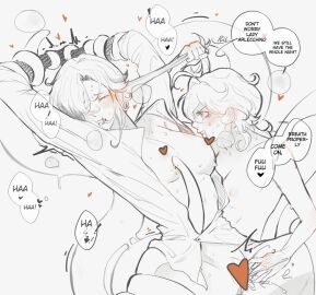 2023 2d 2d_(artwork) 2d_artwork 2girls aggressive ahoge arlecchino_(genshin_impact) big_breasts black_and_white black_and_white_hair black_arms black_hair black_hands blush breasts breasts_out censored closed_eyes clothed clothed_female clothes clothing coat cum cum_in_pussy cumming dialogue duo duo_focus female female/female female_focus female_only femdom femsub furina_(genshin_impact) genshin_impact hair hair_pull hair_pulling half-dressed half_naked heart_censor hoyoverse kiple large_breasts larger_female legs legs_apart legs_held_open legs_spread lesbian_sex light-skinned_female light_skin long_hair mihoyo mihoyo_technology_(shanghai)_co._ltd. moan moaning moaning_in_pleasure moans monochrome nude nude_female pale-skinned_female pale_skin partially_clothed partially_colored partially_nude pleasure pleasure_face pleasured_face pussy pussy_juice rough_sex scissoring short_hair shorter_female small_breasts small_dom_big_sub smaller_female sweat sweatdrop sweating sweaty sweaty_body sweaty_breasts tall_female tentacle tentacle_grab text text_bubble thighs tied tied_arms tied_hands tied_up visible_breath white_background white_hair yuri