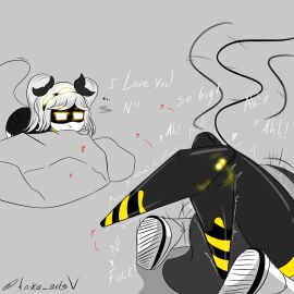 cuckold dialogue disassembly_drone female glitch_productions hidden_sex hiding j_(murder_drones) male male/female mating_press murder_drones n_(murder_drones) netorare robot robot_boy robot_girl robot_humanoid simple_background taika_artsv text v_(murder_drones) voyeur white_body yellow_eyes