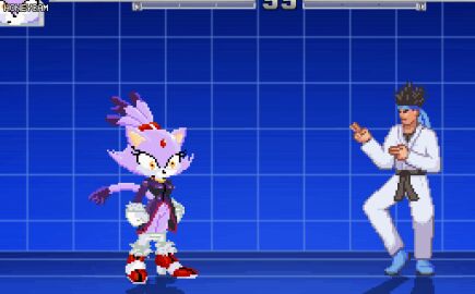 3rd_party_watermark accident accidental_exposure animated bicolored_hair blaze_the_cat blush blush_stickers cat_ears cat_tail embarrassed embarrassed_female exposed_pussy female female_focus gif golden_eyes high_heels human human_male kung_fu_man looking_down m.u.g.e.n male mobian_(species) not_public_mod on_model panties pixel_art pixelpheromones ponytail project_x_love_potion_disaster purple_fur pussy sonic_(series) sonic_the_hedgehog_(series) tights tights_down vagina wardrobe_malfunction yellow_eyes