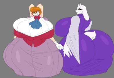 2024 2girls alternate_hairstyle anthro ass back_view big_ass big_breasts breasts curvaceous curvy curvy_figure duo duo_focus female female_focus front_view fully_clothed furry gigantic_ass gigantic_breasts gigantic_thighs goat goat_ears goat_girl goat_humanoid grey_background heavensthroat huge_ass huge_breasts large_ass large_breasts mammal mammal_humanoid mature_female milf rabbit rabbit_ears rabbit_girl rabbit_humanoid rear_view short_hair sonic_(series) thick_thighs toriel undertale vanilla_the_rabbit voluptuous wide_hips