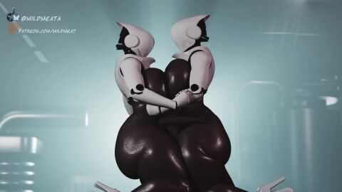 animated big_ass big_breasts dark-skinned_female gangbang haydee haydee_(game) huge_ass huge_breasts mildmeat multiple_girls reverse_gangbang robot robot_girl sound tagme video