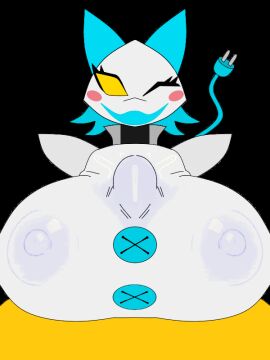 1boy 1girls 3:4 animated beat_banger beat_banger_(mod) big_breasts blush breasts deltarune deltarune_chapter_2 female frisk handsfree_paizuri male massive_breasts nipple_bulge one_eye_closed paizuri paizuri_under_clothes plug ra1den410 smile straight tasque_manager_(deltarune) toriel_beat_banger transparent_background undertale vertical_video