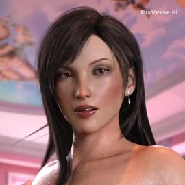 1girls ai_generated black_hair collar diamond_(gem) female final_fantasy_vii final_fantasy_vii_remake gold_(metal) gold_collar golden_collar smile tagme tifa_lockhart video watermark