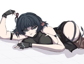 ass big_ass big_breasts big_butt big_thighs big_titties black_hair breasts clothing curvaceous curvaceous_female curvaceous_figure curvy curvy_figure curvy_hips female female_focus female_only jane_doe_(zenless_zone_zero) mihoyo mouse_girl mulyshav rat short_hair zenless_zone_zero