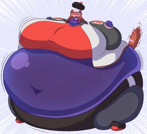 big_breasts blueberry_inflation breasts feline female furry huge_breasts inflation morbidly_obese spherical_inflation tagme thick_thighs wide_hips windchildwhimsy