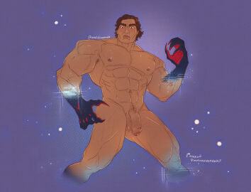 abs balls bara biceps big_balls big_penis daddy dark-skinned_male dark_skin diamondwerewolf dilf hispanic hispanic_male male male_nipples male_only marvel marvel_comics masculine_male mature_male miguel_o'hara muscular muscular_male nipples nude pecs penis spider-man spider-man:_across_the_spider-verse spider-man_(series) spider-man_2099 yaoi