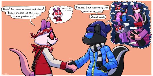 2024 absurd_res american_opossum anthro anthro_on_anthro anthro_penetrated anthro_penetrating anthro_penetrating_anthro ass ass_grab assisted_exposure bandana bandolier big_ass big_butt black_body black_fur black_inner_ear black_scarf blue_clothing blue_eyewear blue_hat blue_headwear blue_jacket blue_sunglasses blue_topwear blush bodily_fluids border breath butt_grab clothing duo eyewear fantasizing felino frostbite_(felino) fur gesture grey_body grey_fur grey_scarf hand_holding hand_on_ass hand_on_butt handshake hat head_grab headgear headwear hi_res interlocked_fingers interspecies jacket kerchief male male/male male_penetrated male_penetrating male_penetrating_male mammal marsupial mephitid motion_lines offscreen_sex onomatopoeia orange_background pattern_clothing pattern_scarf penetration pink_nose purple_body purple_fur red_bandanna red_clothing red_eyewear red_jacket red_kerchief red_sunglasses red_topwear saliva scarf sex sharp_teeth shoulder_kiss simple_background skunk smile smirk sound_effects striped_clothing striped_scarf stripes sunglasses teeth text thought_bubble thrusting topwear white_border ziggy_(felino)