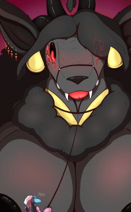 absurd_res anthro augmented big_breasts big_nipples black_eyes body_modifications bondage bound breasts claws collar demon dragon fangs female gigantic glowing glowing_claws glowing_eyes glowing_lips glowing_markings hair harley_(impishhyena) hi_res huge_breasts hyena impishhyena jewelry leash lips long_ears long_hair lunaska_(succubusbnny) machine macro mammal mane markings mohawk multi_eye mythological_creature mythological_scalie mythology nipples red_eyes robot robot_arms robotic_anthro robotic_limbs scalie size_difference small_dom_big_sub striped_hyena succubus teeth thick_arms thick_lips trans_woman transfem