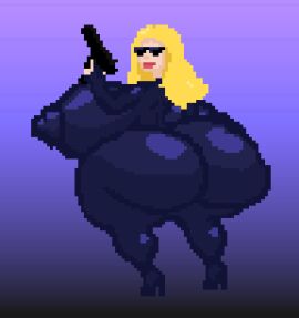 american_dad animated ass big_ass big_breasts breasts curvaceous curvy curvy_body curvy_female curvy_figure female francine_smith holding_weapon huge_ass huge_breasts latex_suit pixel_animation pixel_art the_inclined_trunk thick_ass thick_thighs thighs voluptuous voluptuous_female