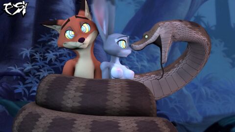 2025 3d ambiguous_gender anthro brown_body brown_scales canid canine coiling digital_media_(artwork) disney eye_contact female fox fur grey_body grey_fur group hi_res hypnosis judy_hopps kaa kaa_(jungle_book) lagomorph leporid looking_at_another male mammal mind_control multicolored_body multicolored_fur nick_wilde nipples nude nude_female nude_male orange_body orange_fur pink_nipples psikokinetic python rabbit red_fox reptile restrained ringed_eyes scales scalie snake source_filmmaker_(artwork) tan_body tan_fur the_jungle_book trio true_fox zootopia