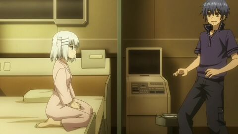 16:9_aspect_ratio 1boy animated audible_speech bandaged_arm bandaged_head bandages bed blue_eyes blue_hair bodily_fluids breasts brown_eyes cleavage clothes_grab clothing cowgirl_position date_a_live digital_thermometer english_audio english_language female finger_in_another's_mouth finger_in_mouth grabbing hair_ornament hairclip has_audio hospital hospital_bed hospital_gown indoors intravenous_drip itsuka_shido large_filesize male mp4 on_bed on_top open_clothes saliva screen_capture sd_(576) silver_hair sitting spread_legs straight tagme thermometer tobiichi_origami twilight video white_hair