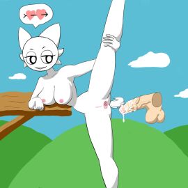 after_anal animal_humanoid anus ass bodily_fluids breasts cum cum_in_ass cum_inside female fur fur_breasts fur_thick_thighs furry gaping gaping_anus genital_fluids gorun human incredibox_mod solo sprunki wenda_(sprunki) white_body white_fur