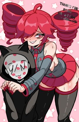 1girls 2d 2d_(artwork) :3 absolute_territory ahoge alternate_hairstyle anon anonymous_male ass ass_visible_from_the_front big_ass big_breasts breasts cat_ears clothed clothed_female clothed_male clothing curvy curvy_female curvy_figure detached_sleeves drill_hair female goonette_teto_(unepicroachy) hair_over_one_eye hoodie horny horny_female huge_breasts implied_sex ineffective_skirt kasane_teto kissed_all_over large_ass large_breasts lipstick lipstick_mark_on_face lipstick_marks lipstick_on_face male miniskirt nail_polish no_bra no_sex painted_nails red_eyes red_hair red_nails self_upload sharp_fingernails sharp_nails sideboob simple_background skirt straight thick_thighs thighhighs thighs twin_drills unepicroachy utau wavy_mouth white_background wide_hips y/n y/n_(unepicroachy)