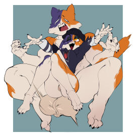 1boy 1girls anthro anthro_only ass ballbusting balls big_ass big_butt big_penis brother_and_sister cock_and_ball_torture cock_and_balls_torture domestic_cat epic_games felid feline felis female fortnite fortnite23074 furry genital_torture genitals hi_res incest male male/female mammal meow_skulls_(fortnite) meowscles meowscles_(fortnite) penis sibling sister smile zeo_(artist)