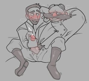 agent_stone bald blush blushing blushing_at_another body_hair boss_and_employee clothed cum cumming dr._eggman dr_eggman dr_robotnik eggman ejaculation gay genitals ivo_robotnik jerking jerking_off jerkingoff male male/male male_only masturbation mustache orgasm original_film paramount_pictures penis pubes pubic_hair robotnik sega sonic_(series) sonic_the_hedgehog_(film) sonic_the_hedgehog_(series) yaoi