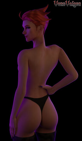 3d 3d_(artwork) ass ass_focus breasts busty female lingerie looking_at_viewer moira overwatch overwatch_2 seductive seductive_look taller_female thick_thighs thighs thighs_bigger_than_head vonsvaigen