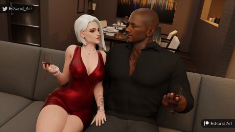 1boy 1girls 3d ashe_(overwatch) ass big_ass big_breasts blizzard_entertainment breasts bust busty chest curvaceous curvy curvy_figure dark-skinned_male dark_skin elizabeth_caledonia_ashe eskandart female female_focus giantess hips hourglass_figure huge_ass huge_breasts human interracial large_ass large_breasts legs light-skinned_female light_skin male male/female mature mature_female overwatch overwatch_2 slim_waist straight thick thick_hips thick_legs thick_thighs thighs top_heavy voluptuous voluptuous_female waist white_hair wide_hips