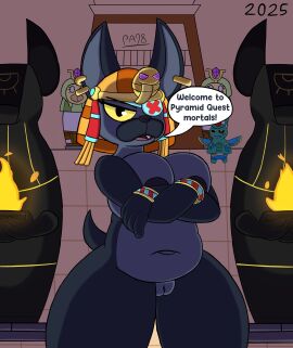 absurd_res anthro anubian_jackal black_body black_fur brawl_stars breasts canid canine canis colonel_ruffs_(brawl_stars) duo egyptian female fire fur genitals grey_body grey_fur hi_res jackal mammal multicolored_body multicolored_fur nude nude_anthro nude_female paladyart98 pussy rule_63 sculpture slightly_chubby squeak_(brawl_stars) statue supercell_(company) tail two-tone_body two-tone_fur yellow_eyes